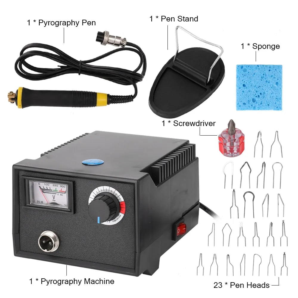 Wood Burning Kit, 60W Pyrography Machine with 23 Tips – Dual Pen Wood Burning Tool for Beginners and Pros – Adjustable Temperature Station