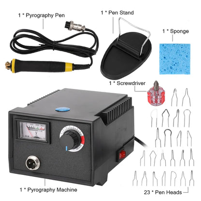 Wood Burning Kit, 60W Pyrography Machine with 23 Tips – Dual Pen Wood Burning Tool for Beginners and Pros – Adjustable Temperature Station