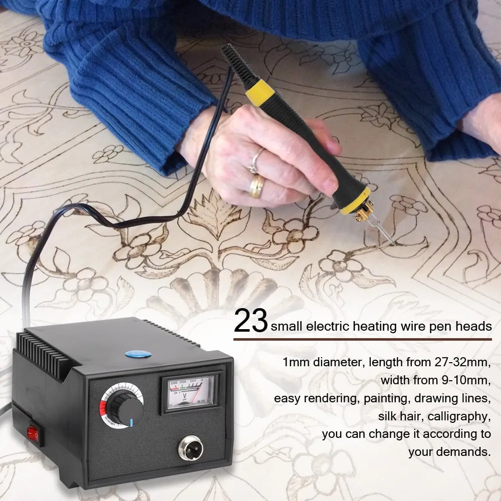 Wood Burning Kit, 60W Pyrography Machine with 23 Tips – Dual Pen Wood Burning Tool for Beginners and Pros – Adjustable Temperature Station