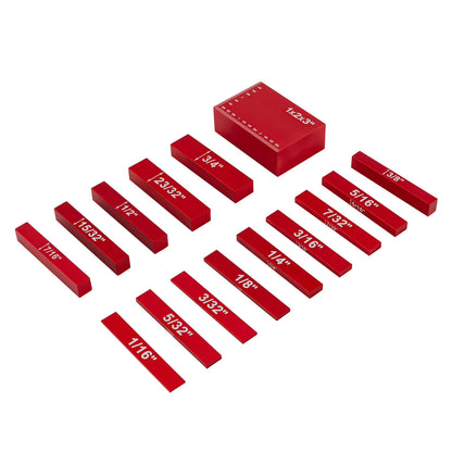 15 Precision Setup Blocks Set for Woodworking - Aluminum Height Gauge Blocks for Router Table and Table Saw Calibration