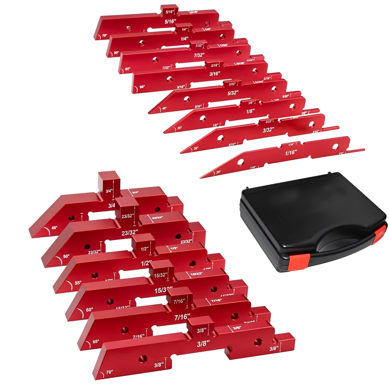 14 Precision Setup Blocks Set for Woodworking - Aluminum Height Gauge Blocks for Router Table and Table Saw Calibration
