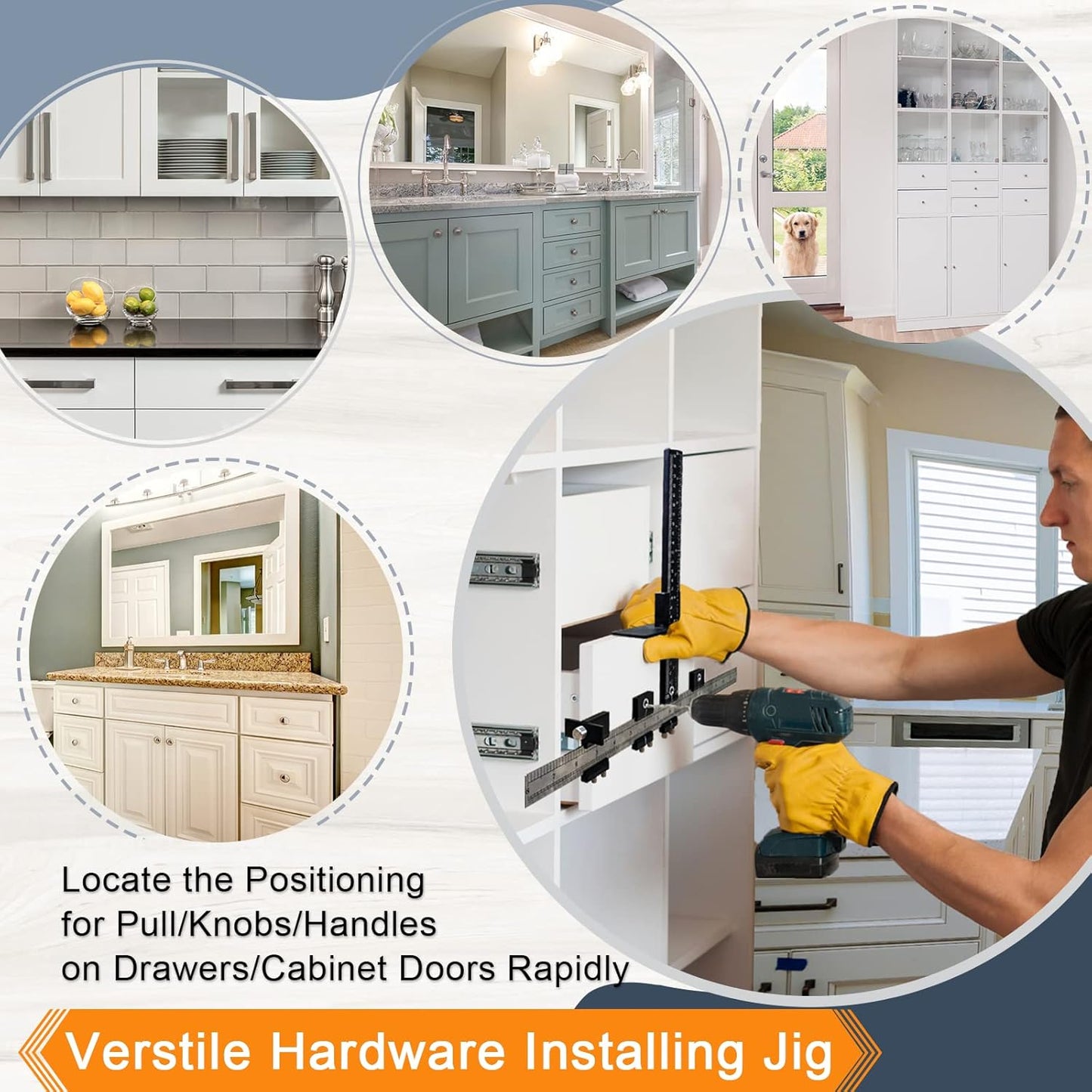 Professional Cabinet Hardware Jig & Cabinet Door Hardware Jig | Precision Cabinet Pull Jig, Drawer Pull Jig & Cabinet Drill Guide | Adjustable Cabinet Jig for Handles & Cabinet Door Knob Template