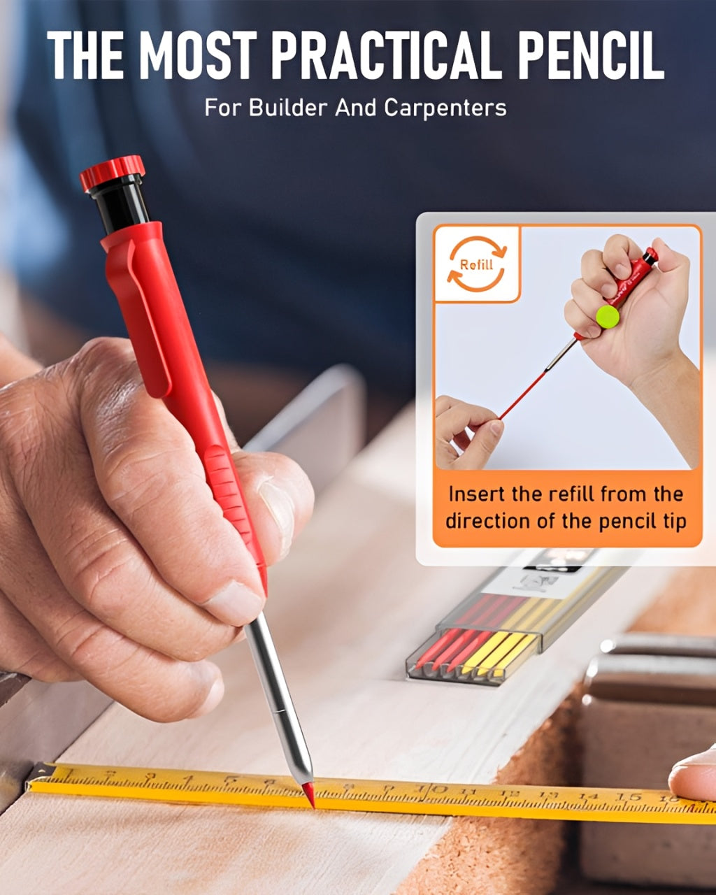 Mechanical Carpenter Pencil Set | Precision Woodworking Pencil Kit