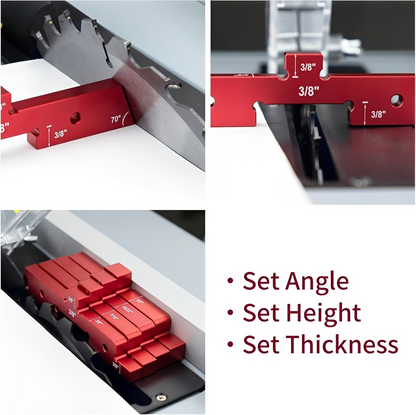 14 Precision Setup Blocks Set for Woodworking - Aluminum Height Gauge Blocks for Router Table and Table Saw Calibration