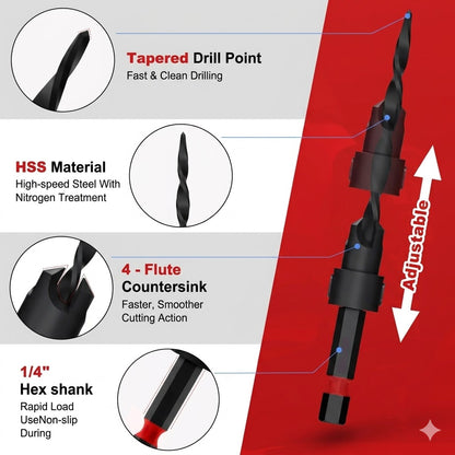 Pro-Precision 15pc Countersink & Wood Plug Cutter Set