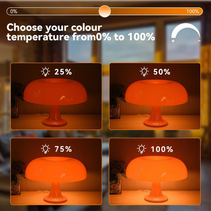Retro Orange Vintage Mushroom Lamp - Mid-Century Mushroom Table Lamp