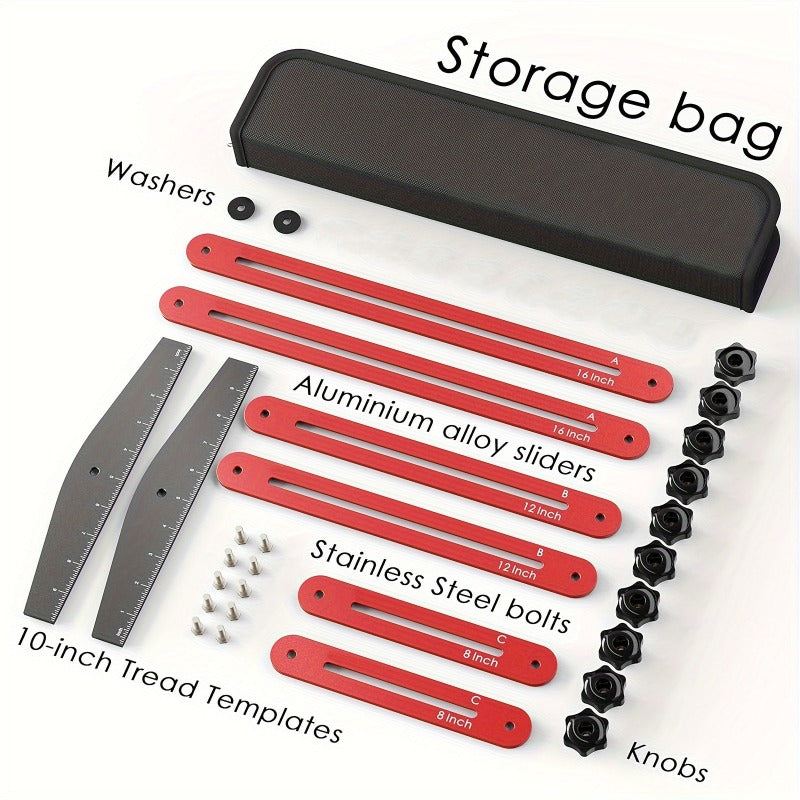 Stair Tread Template Tool & Measuring Jig – Adjustable Metal Stair Gauge