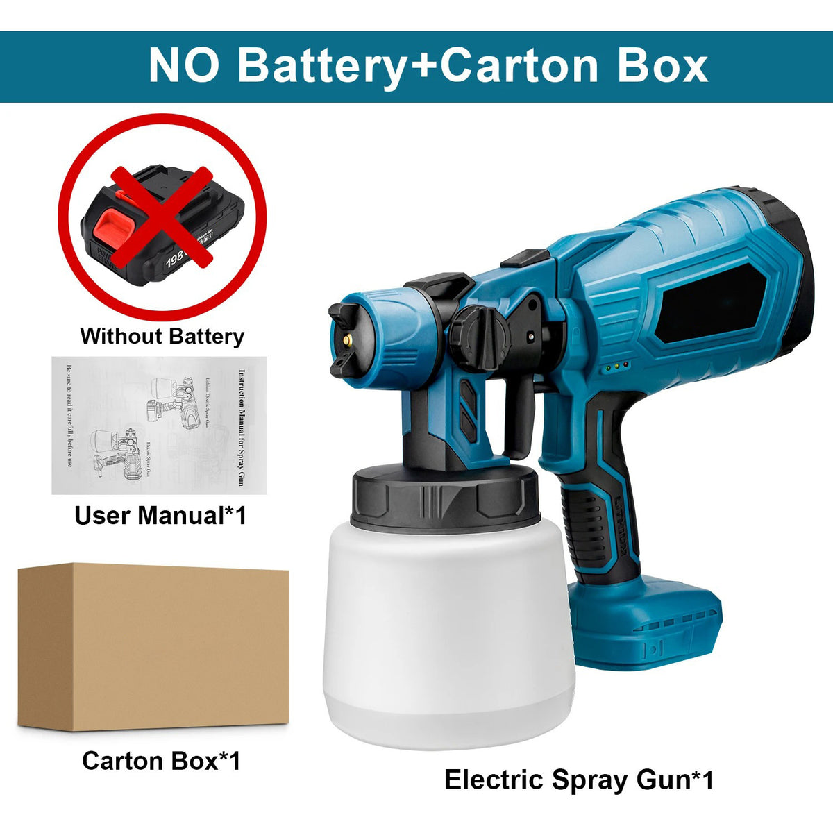Cordless Paint Sprayer Handheld Airless Spray Paint Gun