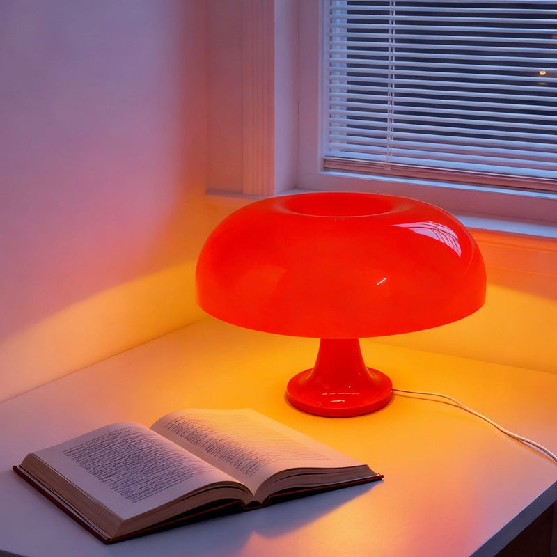 Retro Orange Vintage Mushroom Lamp - Mid-Century Mushroom Table Lamp