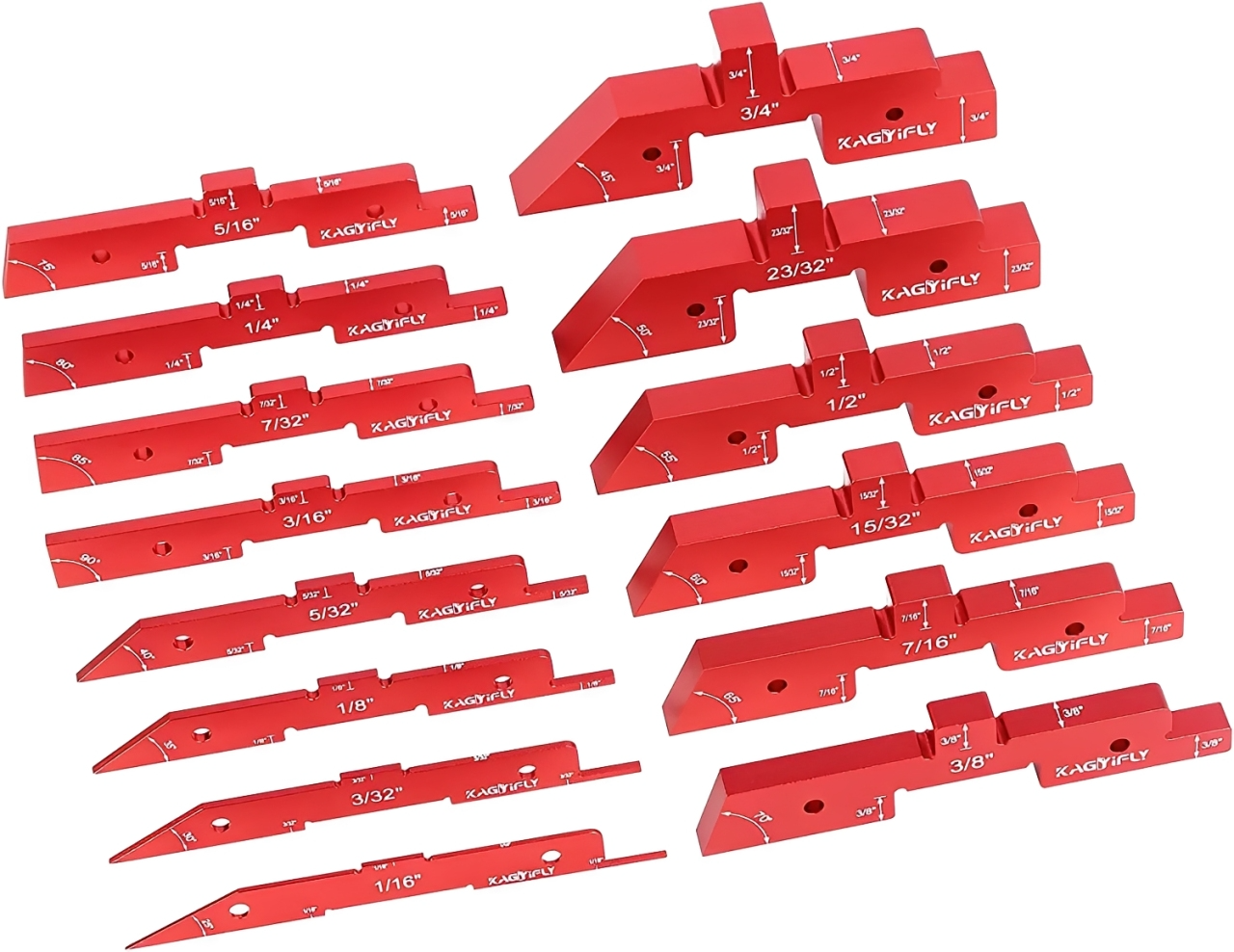 14 Precision Setup Blocks Set for Woodworking - Aluminum Height Gauge Blocks for Router Table and Table Saw Calibration
