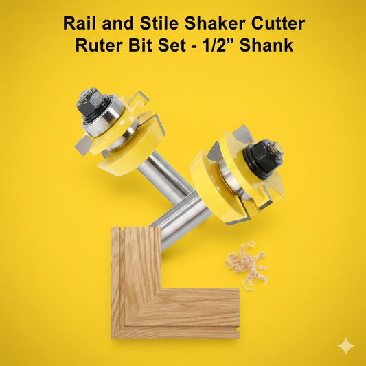 Rail and Stile Shaker Cutter Router Bit Set - 1/2" Shank